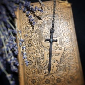 Electroformed Sword with Labradorite Pendant